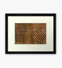 Weathered wall of wooden shingles Framed Print