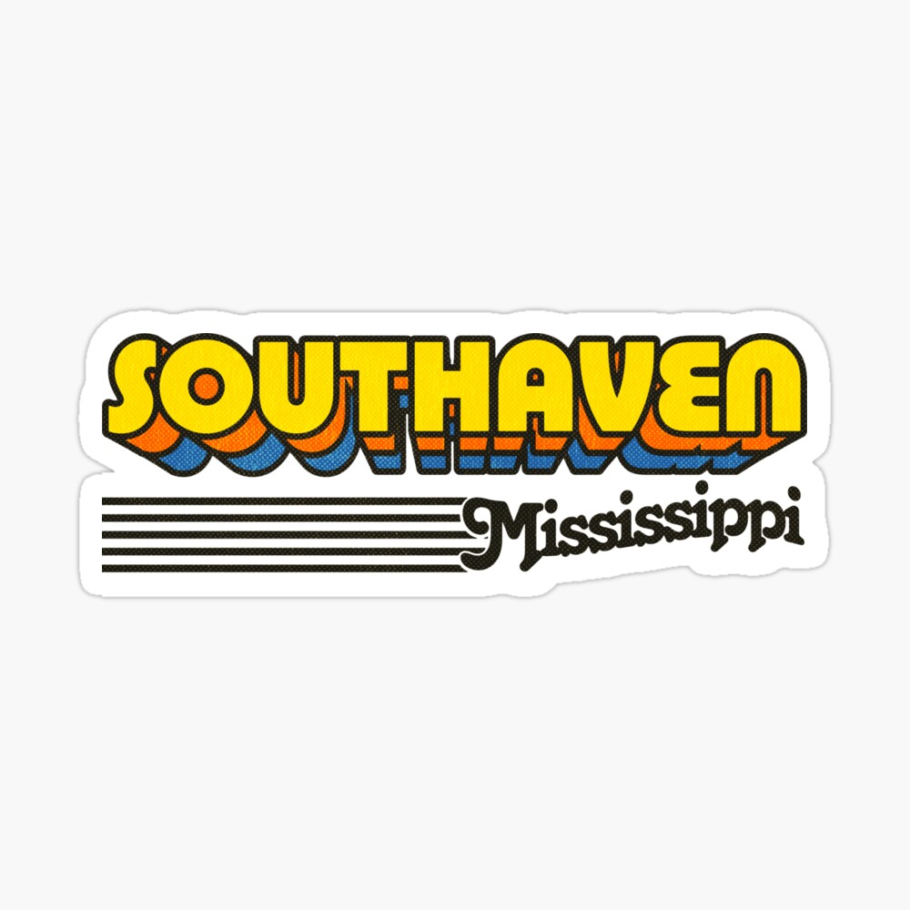 Southaven, Mississippi | Retro Stripes Sticker
