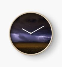 Lightning Storm Over Mumbles Headland Clock