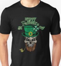 Awesome Happy St Patrick's Day Shirt With A Vintage Skull - Saint Patricks Day Gift Unisex T-Shirt