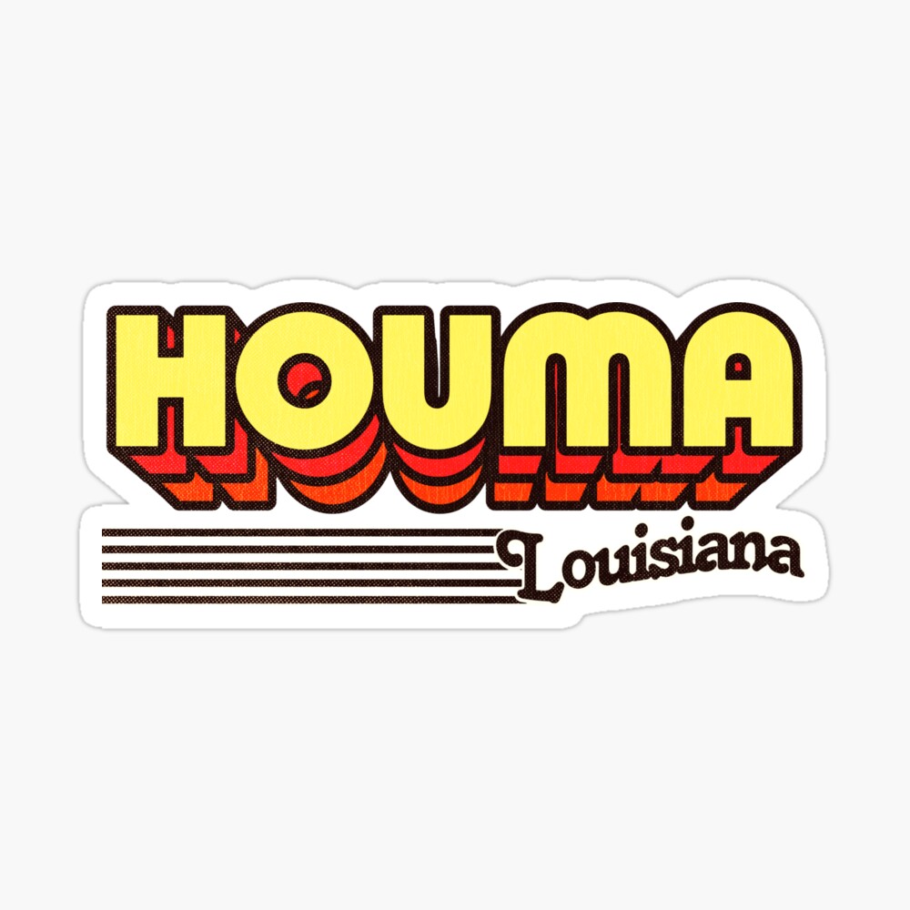 Houma, Louisiana | Retro Stripes Sticker