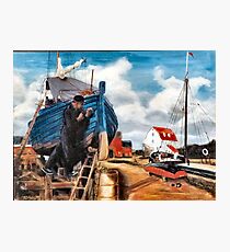 Caulking Boat with Oakum Photographic Print