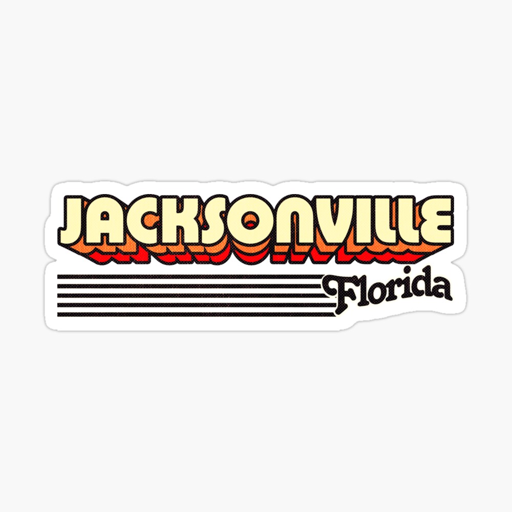 Jacksonville, Florida | Retro Stripes Sticker