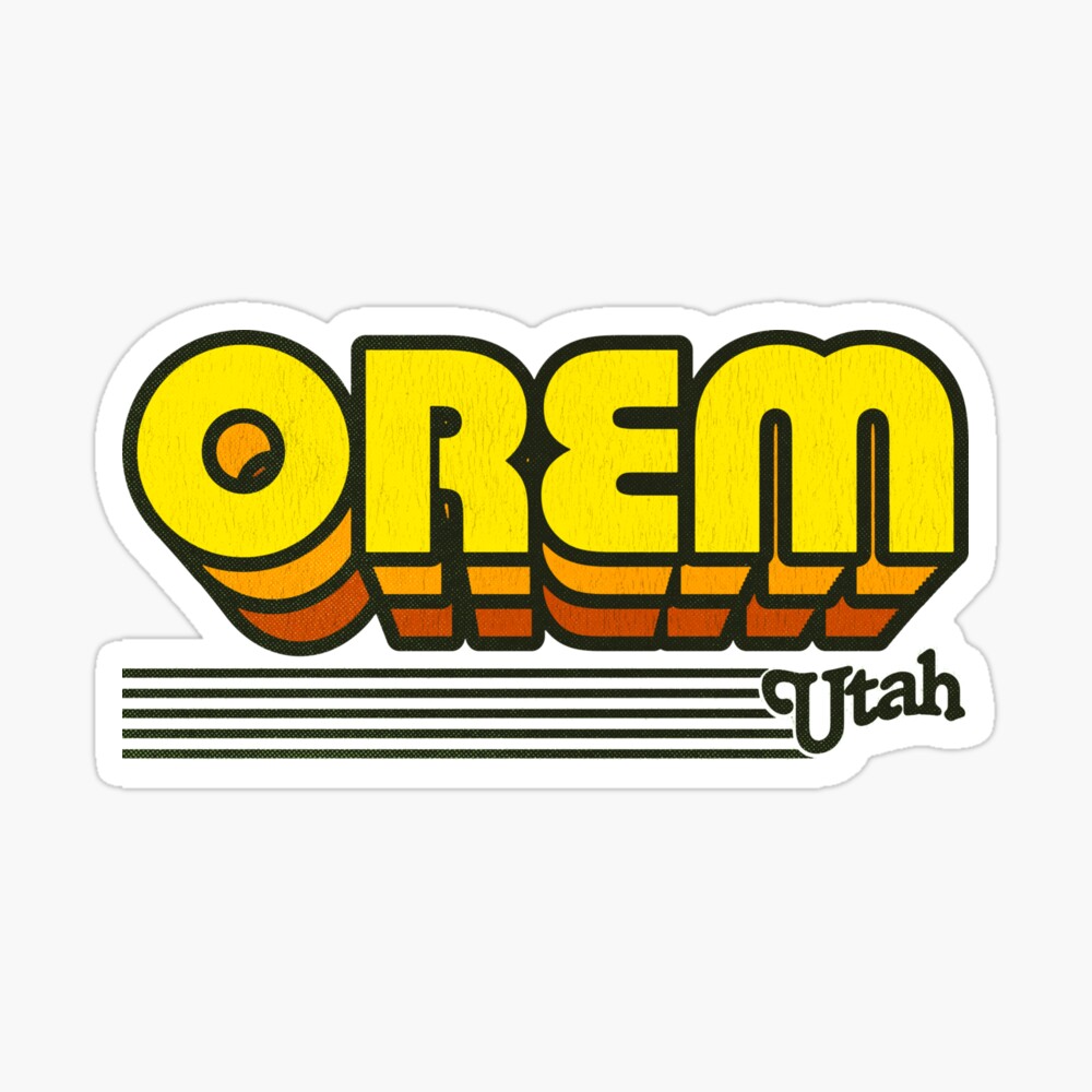 Orem, Utah | Retro Stripes Sticker