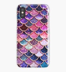 Pink Sparkle Faux Glitter Mermaid Scales iPhone Case