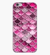 Pink Purple Magenta Sparkle Faux Glitter Mermaid Scales iPhone Case