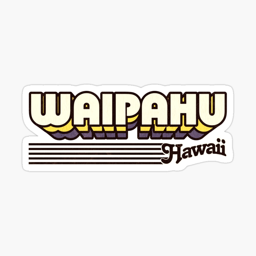 Waipahu, Hawaii | Retro Stripes Sticker