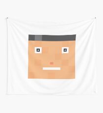 FUNNY SURPRISED MINCRAFT FACE Design Wall Tapestry