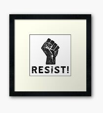 Resist Fist with Exclamation Point Framed Print