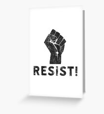 Resist Fist with Exclamation Point Greeting Card
