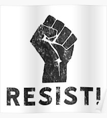 Resist Fist with Exclamation Point Poster