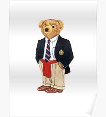 Adretter intelligenter Blazer-Polo-Bär Poster