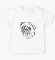 Graphic illustration with a dog of the Pug breed Kids Tee