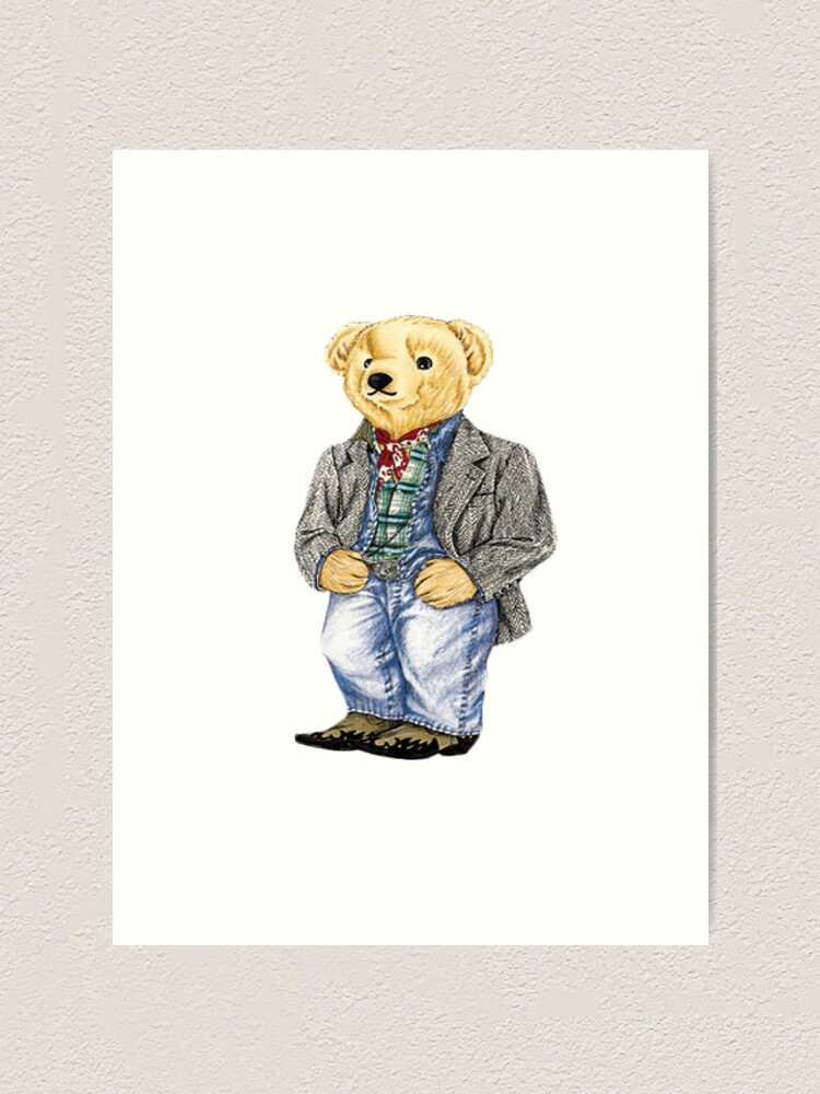 Cowboy Denim Polo Bear Art Print By Easyrider3 Redbubble