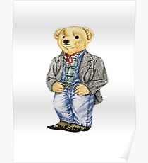 Cowboy Denim Polo Bear Poster
