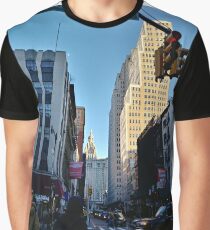 Street, City, Buildings, Photo, Day, Trees, New York, Manhattan Graphic T-Shirt