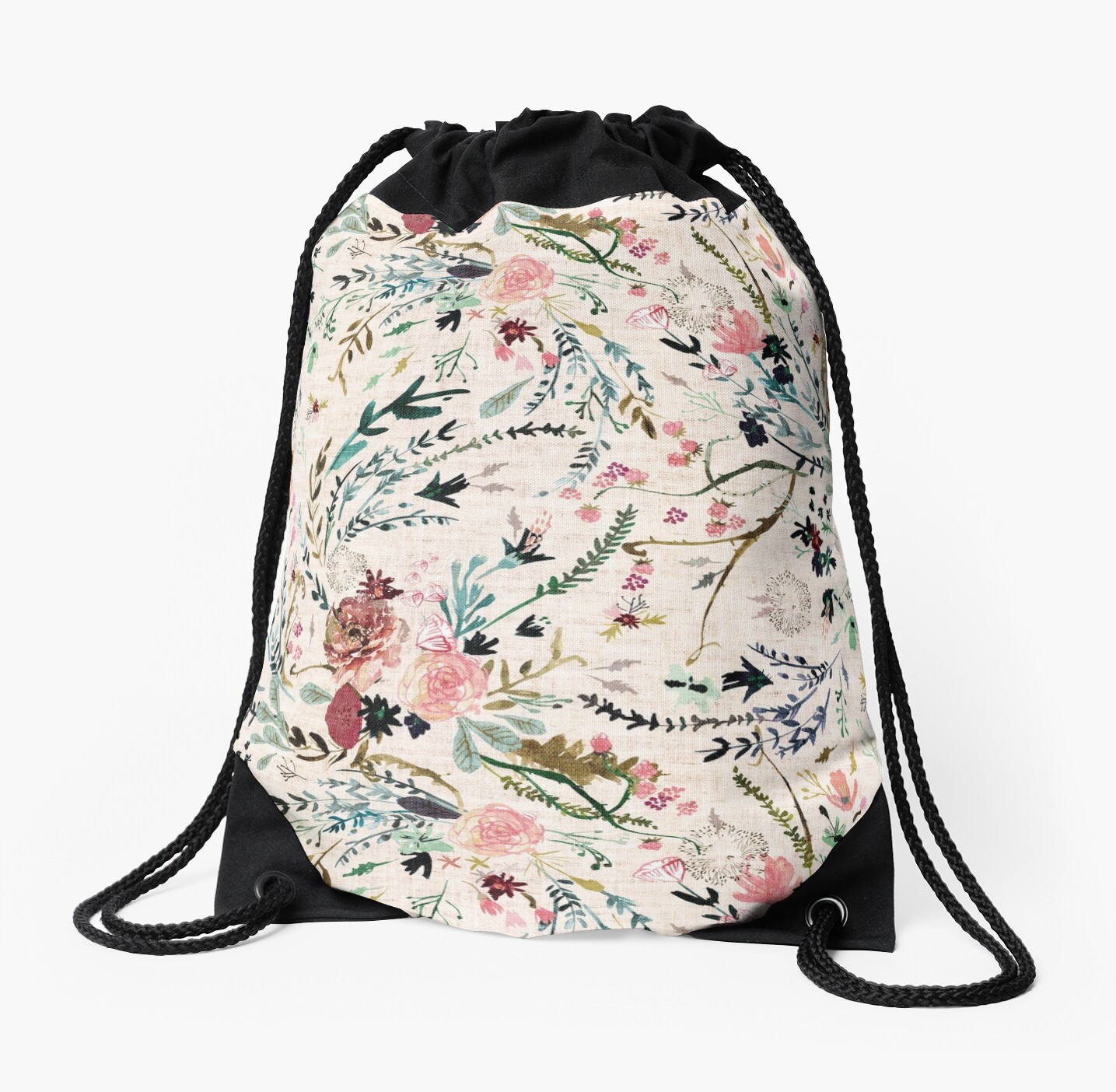 floral drawstring backpack