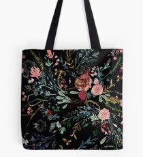 Mitternacht Blumen Tote Bag