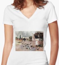 Tea-time by Charles Conder Women's Fitted V-Neck T-Shirt