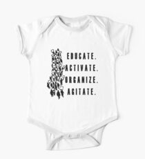 Educate. Activate. Organize. Agitate. - Activist Protesters Marching One Piece - Short Sleeve
