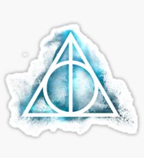 Galaxy Hallows green - sand explosion small - wand, cloak, stone Sticker