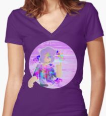 Glitchy! Women's Fitted V-Neck T-Shirt