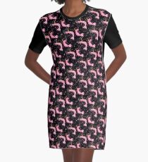 Uni-Prawn In Space - Black Graphic T-Shirt Dress