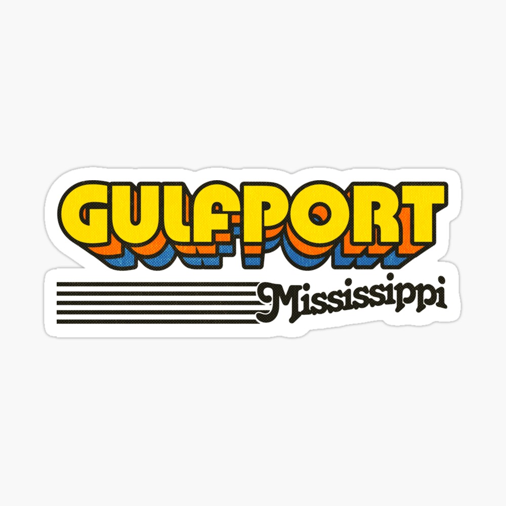 Gulfport, Mississippi | Retro Stripes Sticker