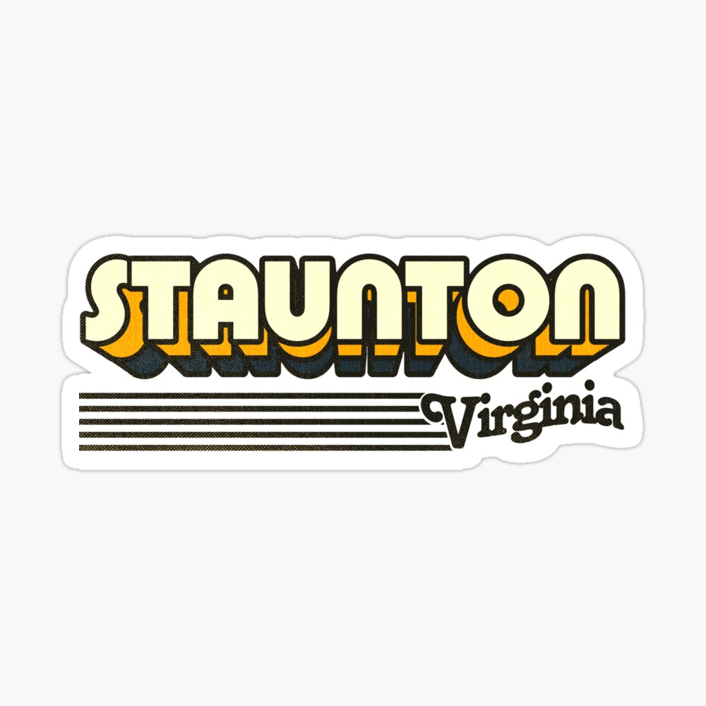 Staunton, Virginia | Retro Stripes Sticker