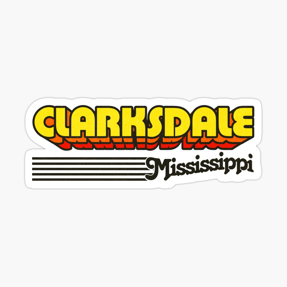 Clarksdale, Mississippi | Retro Stripes Sticker