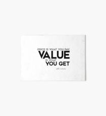 value you get - warren buffett Art Board