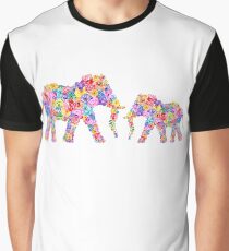 Floral Elephants Graphic T-Shirt