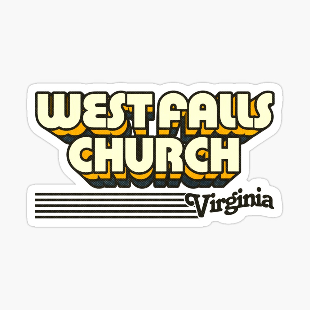 West Falls Church, Virginia | Retro Stripes Sticker