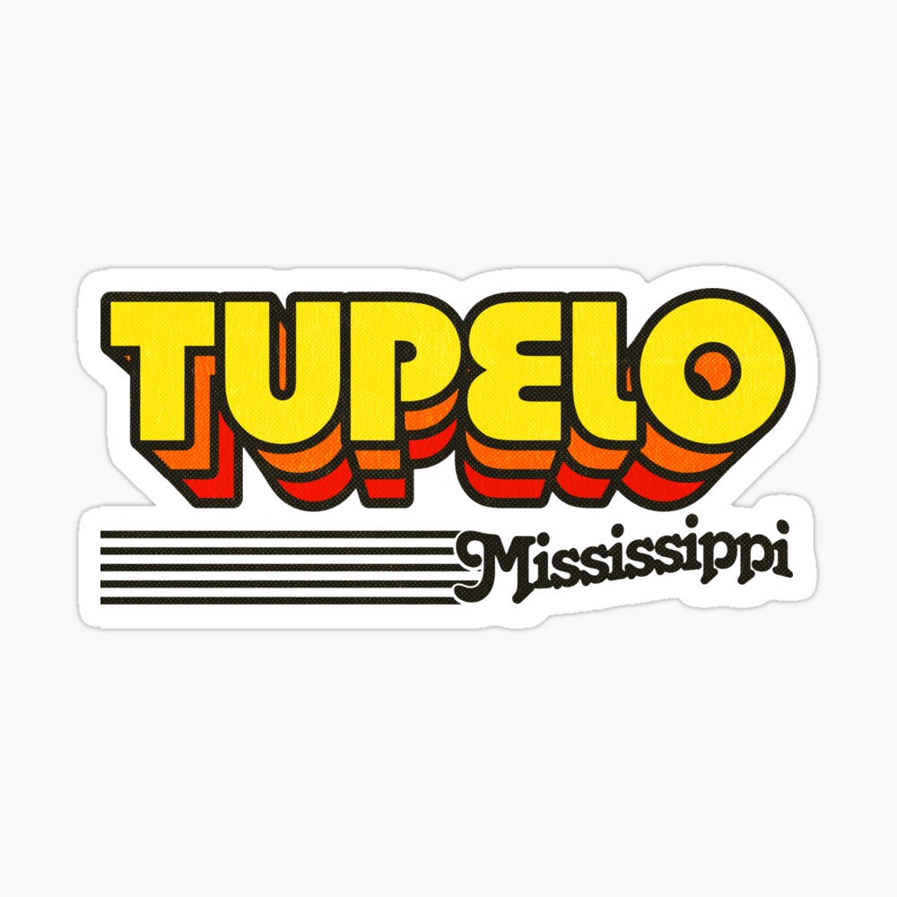 Tupelo, Mississippi | Retro Stripes Sticker