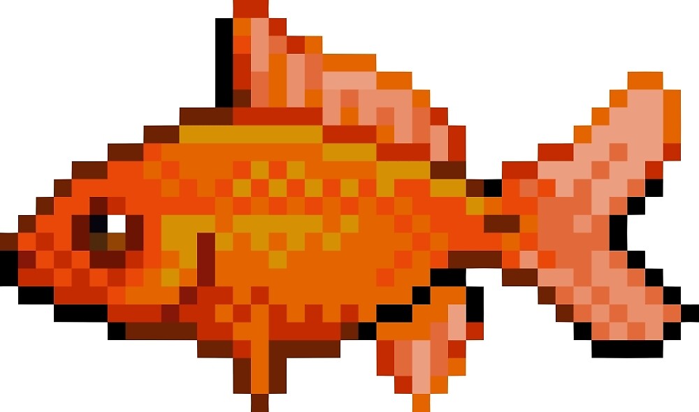 "Pixel Goldfish" by birrmagnur | Redbubble