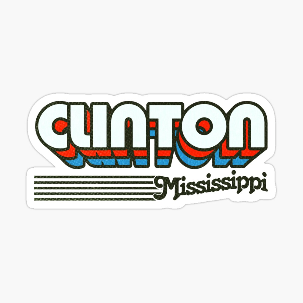 Clinton, Mississippi | Retro Stripes Sticker