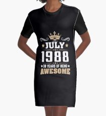 July 1988 30 years of being awesome Graphic T-Shirt Dress