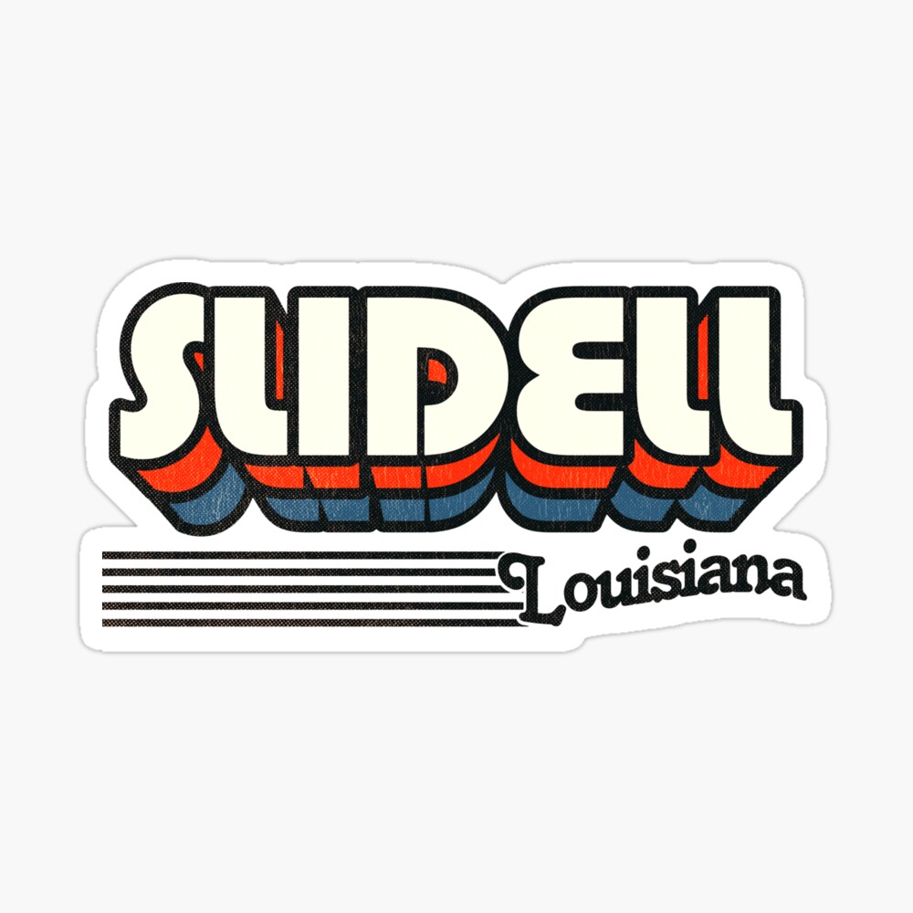Slidell, Louisiana | Retro Stripes Sticker