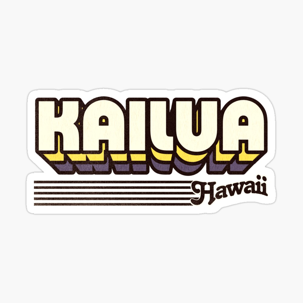 Kailua, Hawaii | Retro Stripes Sticker