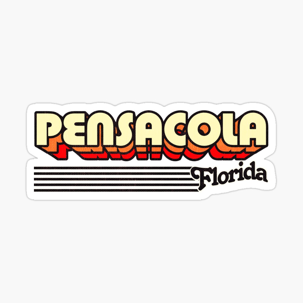 Pensacola, Florida | Retro Stripes Sticker