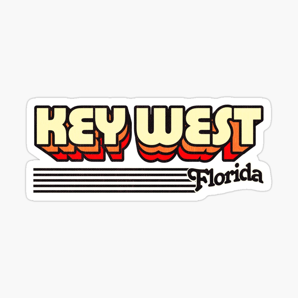 Key West, Florida | Retro Stripes Sticker