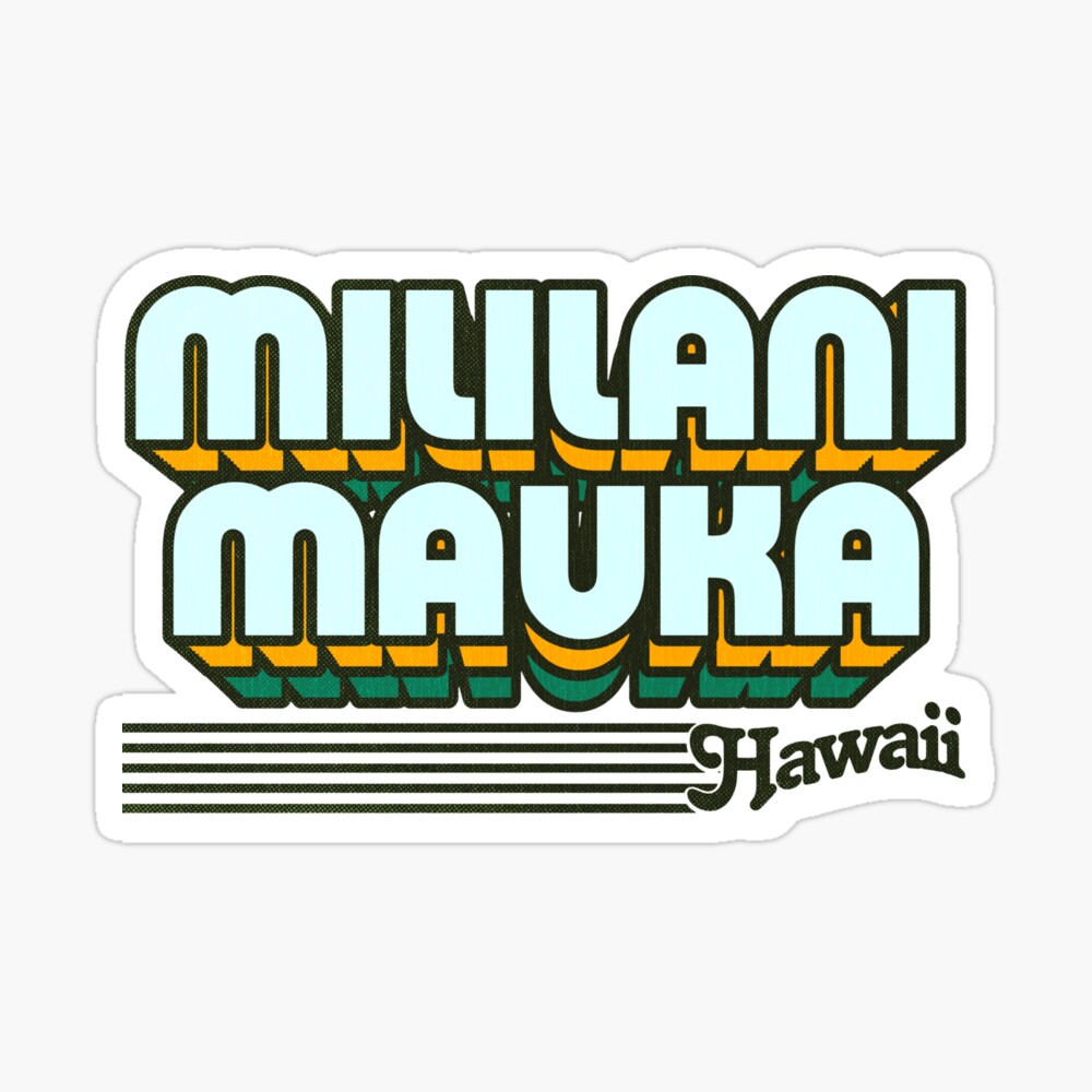 Mililani Mauka, Hawaii | Retro Stripes Sticker