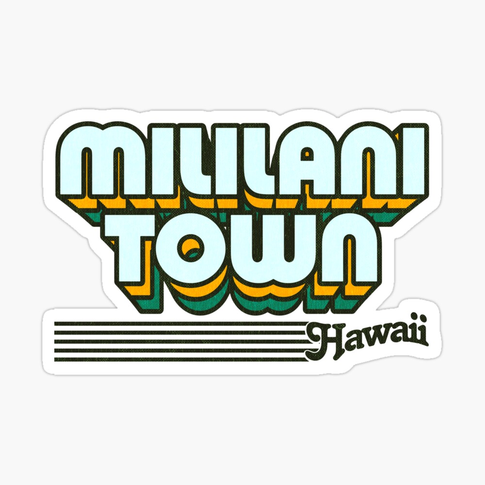 Mililani Town, Hawaii | Retro Stripes Sticker