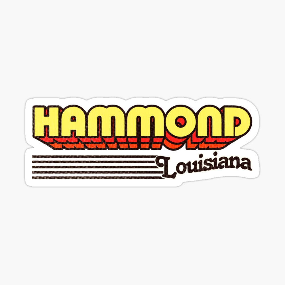 Hammond, Louisiana | Retro Stripes Sticker