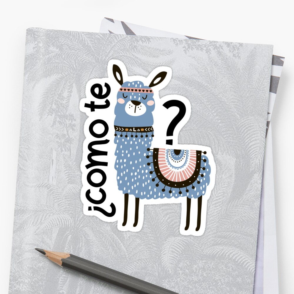 como-te-llamas-funny-blue-llama-sticker-by-blackcatprints-redbubble