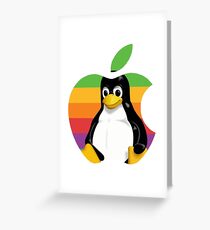 Linux Apple Logo Greeting Card