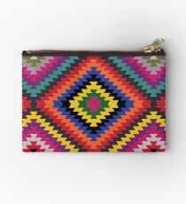 Modern Kilim - Bright Geometric pattern by Cecca Designs Studio Pouch