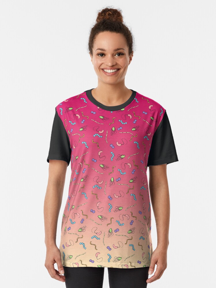Alternate view of Sunset ombre bacteria Graphic T-Shirt