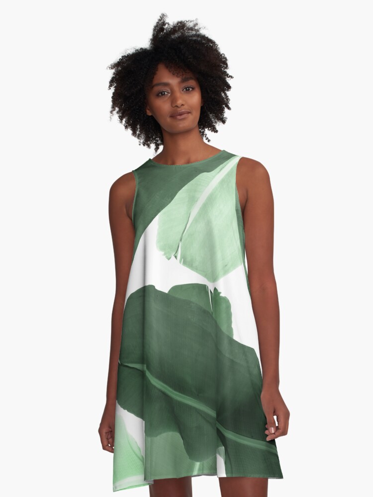 green palm leaf dress