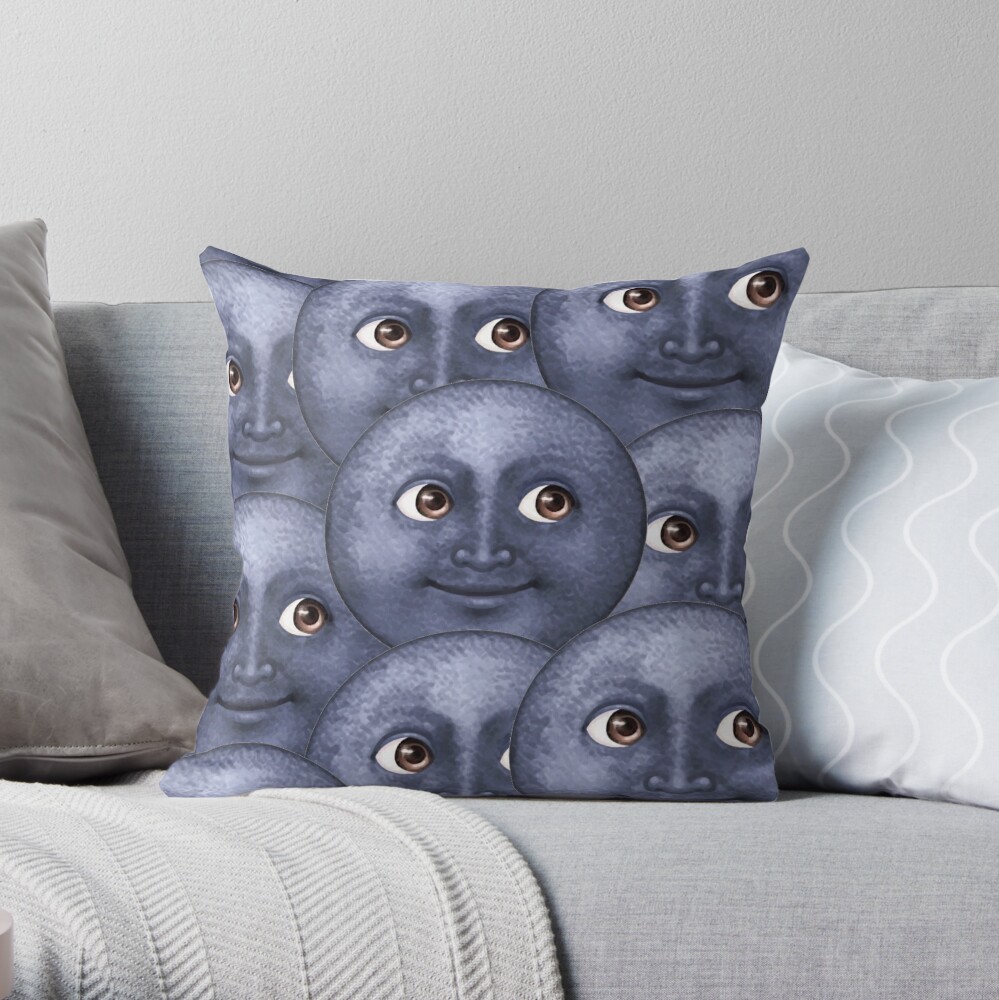 Moon Emoji Throw Pillow